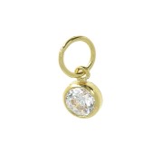 Pendentifs 4.5mm anneau perpendiculaire Oxyde Zirconium Gold filled (or laminé)x10|raw }}