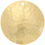 Pendentif rond texturé 20 mm - Doré à l'or fin x1|raw }}