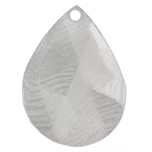 Breloque goutte texturé 18x13 mm - Rhodié x1