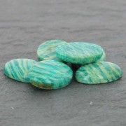Cabochon ovale facetté 18x13 mm Amazonite zébrée x1