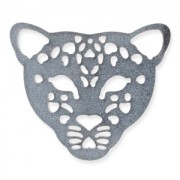 Intercalaire léopard pailleté 51 mm Argenté x1