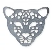 Intercalaire léopard pailleté 51 mm Argenté x1