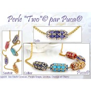 Perles en verre Lipsi® par Puca® 4x6 mm - Opaque Red Coral Gold Splash x10g