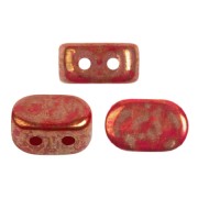 Perles en verre Lipsi® par Puca® 4x6 mm - Opaque Red Coral Bronze x10g