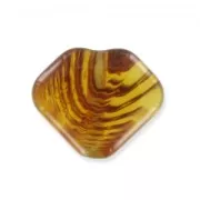 Palet forme diamant 13 mm imitation ambre x1