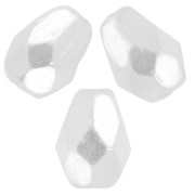 Perles poires facettées 7x5 mm - Crystal Pearl Snow x25