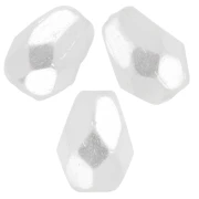 Perles poires facettées 7x5 mm - Crystal Pearl Snow x25