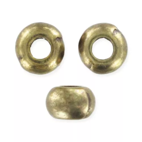 Perles Rondes aplaties 5x3,1 mm - Doré vieilli x20