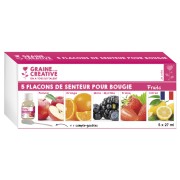 Coffret de 5 senteurs pour bougie de 27ml avec son compte-goutte - Fruits|raw }}