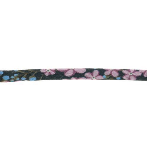 Cordon en tissu Liberty - Star Anise - Noir/Lilas/Bleu x1m