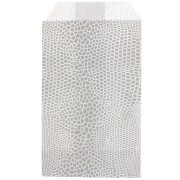 Pochette en papier 7x12 cm - motif lézard - Argenté - Blanc x1