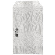 Pochette en papier 7x12 cm - motif lézard - Argenté - Blanc x1