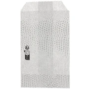Pochette en papier 7x12 cm - motif lézard - Argenté - Blanc x1
