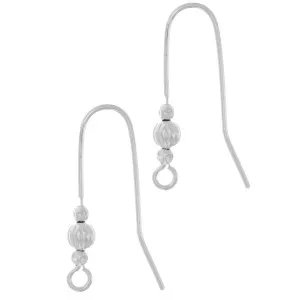 Crochets d'oreilles Hippy 26 mm - Placage argent fin x40