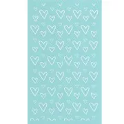 Silk Screen pour Pâte polymère 80x140 mm - Motif coeurs x1