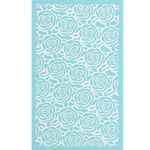Silk Screen pour Pâte polymère 80x140 mm - Motif roses x1