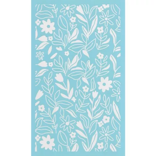 Silk Screen pour Pâte polymère 80x140 mm - Motif floral x1