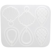 Moule silicone pour réaliser pendentifs et cabochons ronds en résine - Transparent