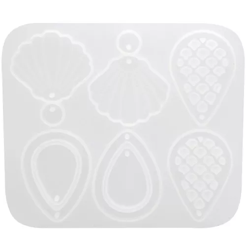 Moule silicone pour réaliser pendentifs et cabochons ronds en résine - Transparent