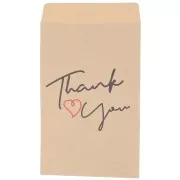 Pochettes en papier kraft 7x11 cm - motif Thank you - Marron x20