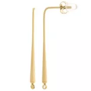 Clous d'oreilles gouttes fines 36x2.5 mm anneau fermé - Acier inox 304 Doré x2