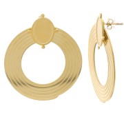 Clous d'oreilles cercle 40 mm pour cabochon 14x10 mm - Acier inox 316L Doré x2