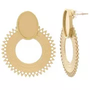 Clous d'oreilles chandelier 30 mm pour cabochon 14x10 mm - Acier inox 316L Doré x2