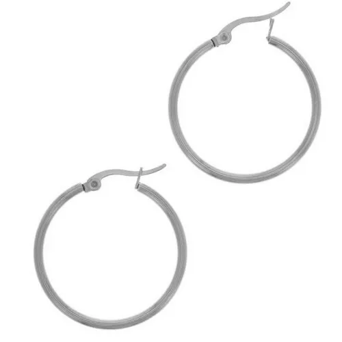 Créoles rondes 30 mm - Acier Inoxydable 304 x2