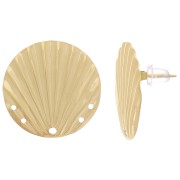 Clous d'oreilles coquillage 23 mm avec 5 trous - Acier inoxydable 304 Doré x2