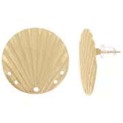 Clous d'oreilles coquillage 23 mm avec 5 trous - Acier inoxydable 304 Doré x2