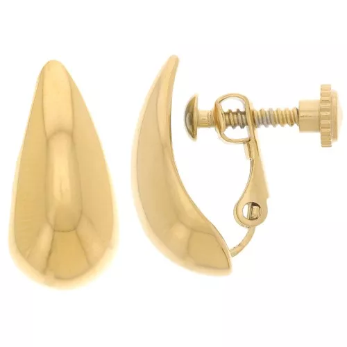 Boucles D'oreilles Clips Vintage En Métal Doré - Alliage - Occasion En Parfait état
