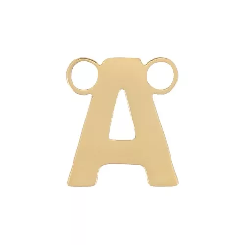 Intercalaire lettre alphabet 6x5 mm - A - Acier inoxydable 316L Doré x1