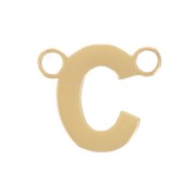Intercalaire lettre alphabet 6x7 mm - C - Acier inoxydable 316L Doré x1