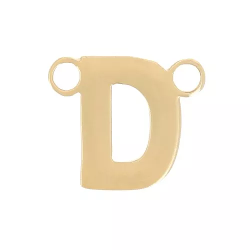 Intercalaire lettre alphabet 6x7 mm - D - Acier inoxydable 316L Doré x1