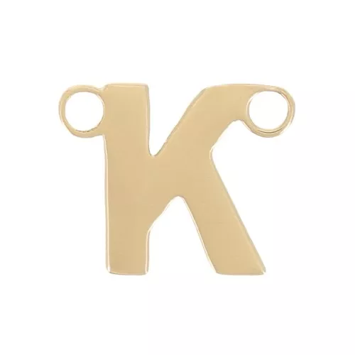 Intercalaire lettre alphabet 6x7 mm - K - Acier inoxydable 316L Doré x1