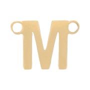 Intercalaire lettre alphabet 6x8 mm - M - Acier inoxydable 316L Doré x1