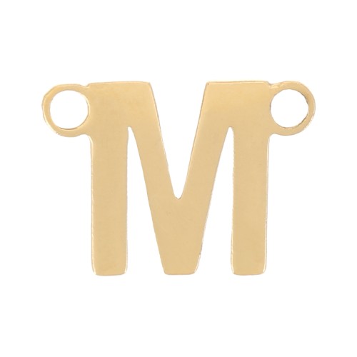 Intercalaire lettre alphabet 6x8 mm - M - Acier inoxydable 316L Doré x1