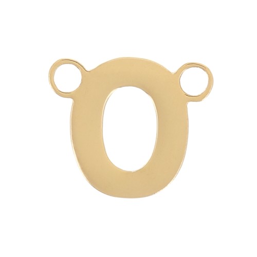 Intercalaire lettre alphabet 6x7 mm - O - Acier inoxydable 316L Doré x1
