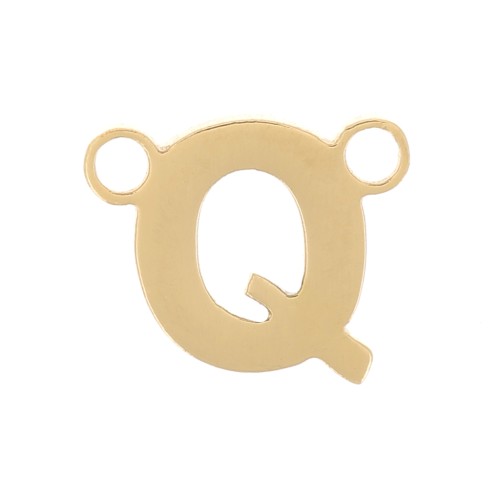 Intercalaire lettre alphabet 6x7 mm - Q - Acier inoxydable 316L Doré x1
