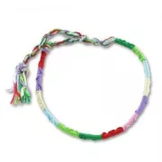 Bracelet brésilien rond 3,5 mm Rouge/Vert x1