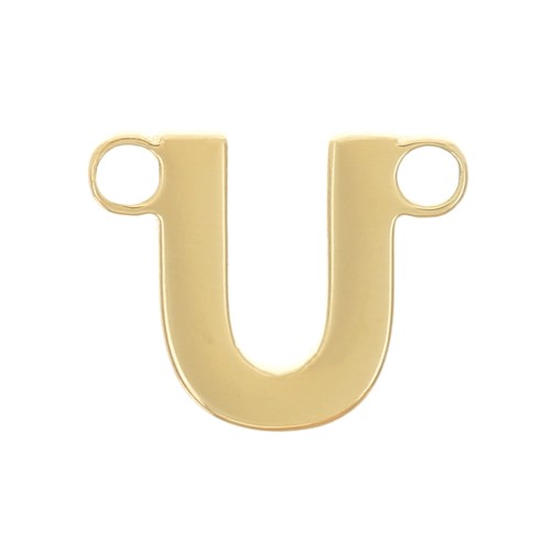Intercalaire lettre alphabet 6x7 mm - U - Acier inoxydable 316L Doré x1