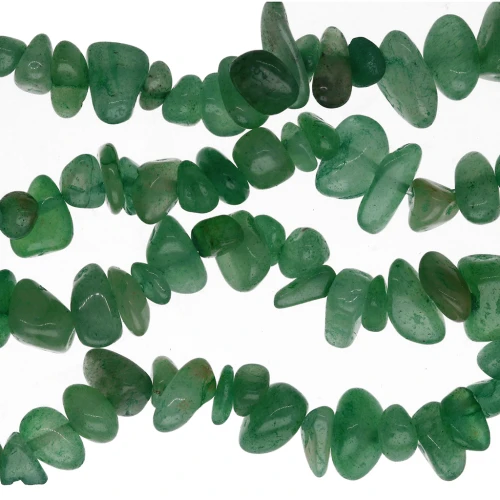 Perles chips 8 - 11 mm en pierre gemme  - Aventurine x80cm