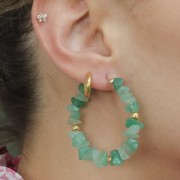 Perles chips 8 - 11 mm en pierre gemme  - Aventurine x80cm