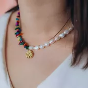 Perles chips 8 - 11 mm en pierre gemme - Aventurine x80cm