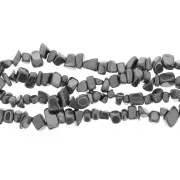 Perles chips 5 - 8 mm imitation Hematite x85 cm