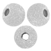 Perles rondes diamantées 3 mm - avec un trou de 1.1 mm - Argent 925 x20