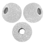 Perles rondes diamantées 3 mm - avec un trou de 1.1 mm - Argent 925 x20