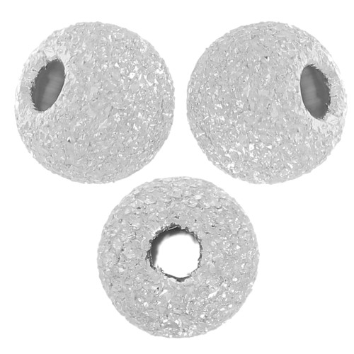 Perles rondes diamantées 3 mm - avec un trou de 1.1 mm - Argent 925 x20