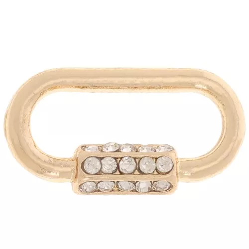 Intercalaire ovale imitation fermoir 18x9.5 mm avec oxydes de zirconium - Doré x1
