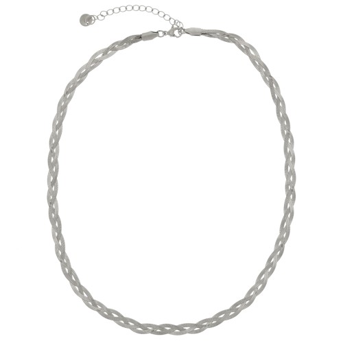 Tour de cou maille miroir tressé 4.5 mm - Acier inoxydable 304 x46cm